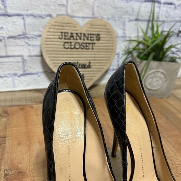 Giuseppe Zanotti Black Patent leather platform peep toe stiletto heel Pumps 41 - Picture 5 of 13